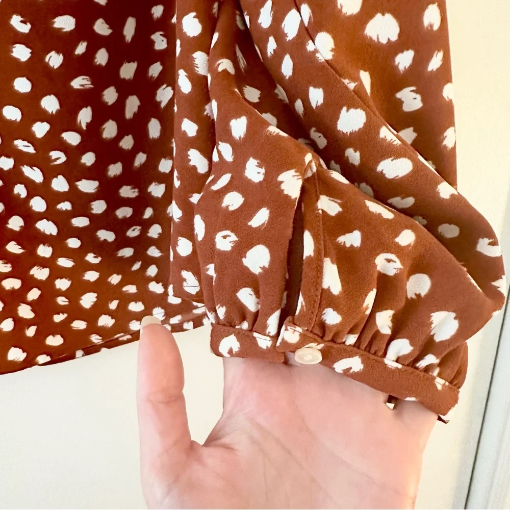 NWOT J. Crew Brushstroke Drapey Ruffle Blouse